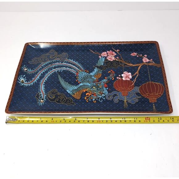 Williams Sonoma Lunar New Year Phoenix Serving Platter Blue Multicolor 2021 - Picture 6 of 9